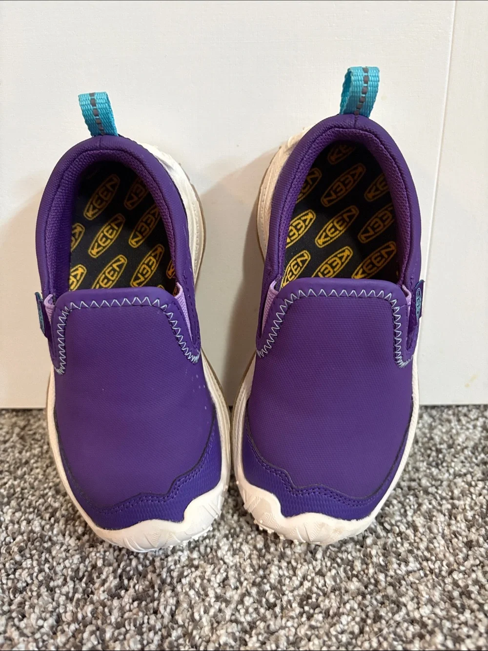 Keen Kids Purple Slip-On Sneakers with Teal Heel Tabs